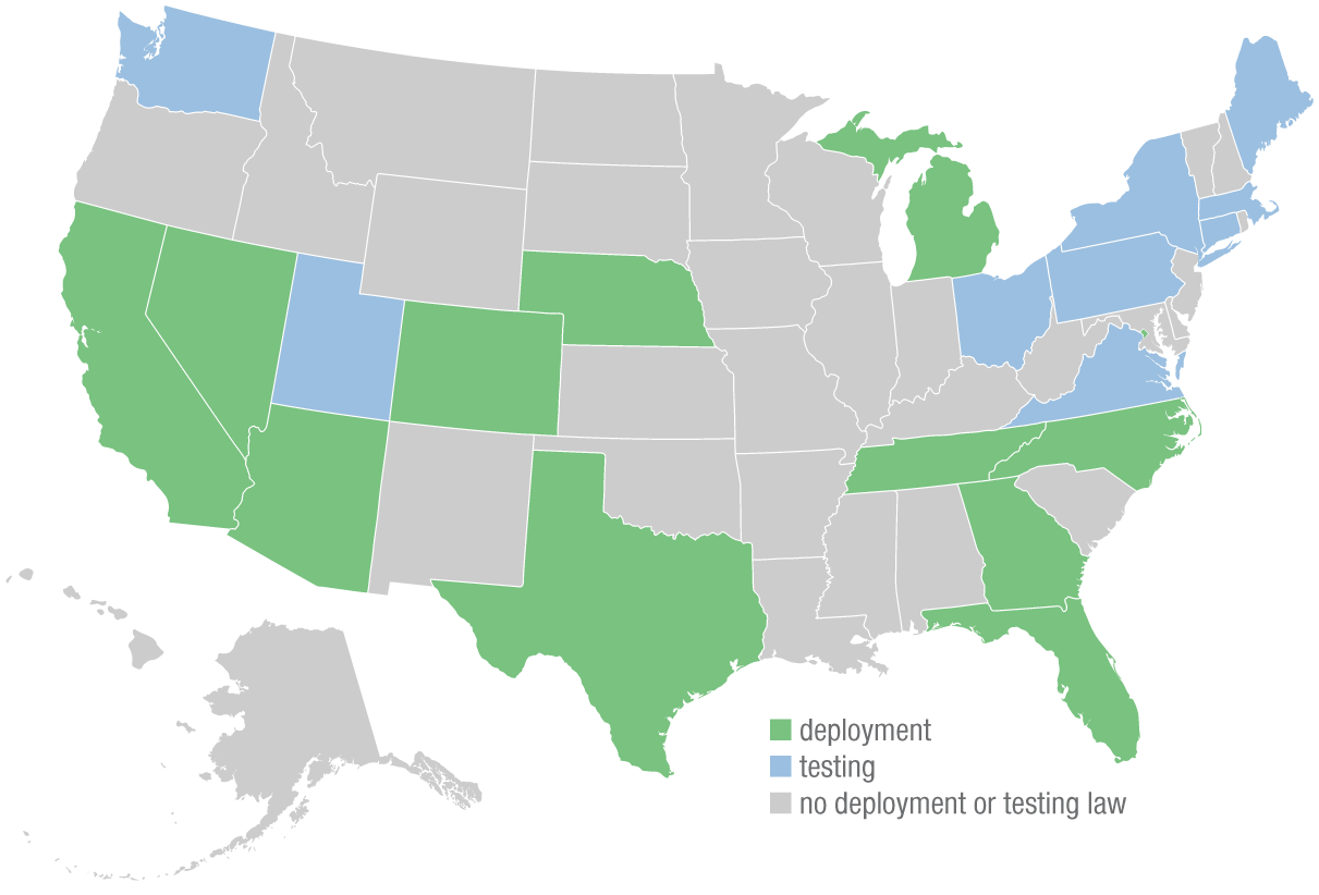 Automated driving laws as of August 2018